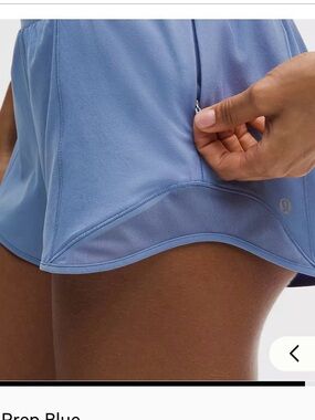 lululemon athletica Hottie Hot Light Blue  Shorts inseam 2.5 ins. Size 6